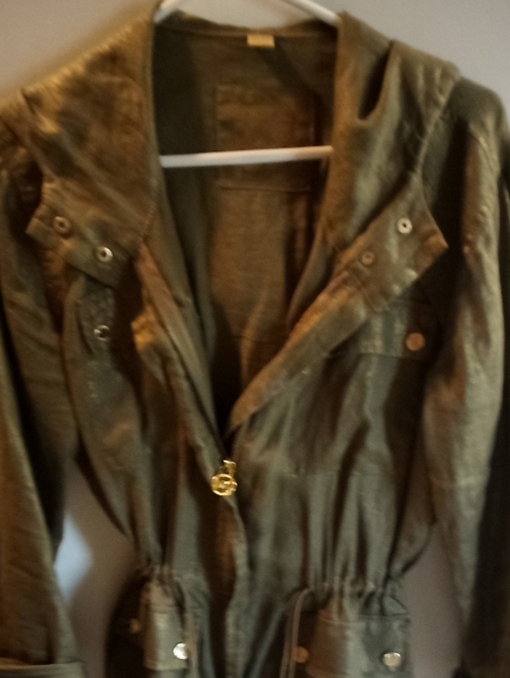 Michael Kors Olive Green Utility Jacket with Hood